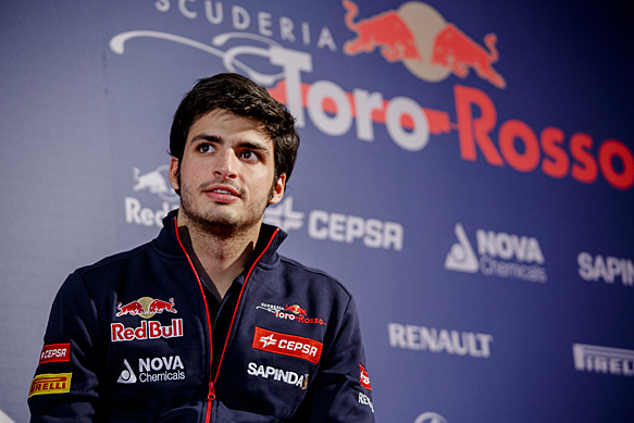Carlos Sainz  (Scuderia Toro Rosso Pilot) talks during the Press Conference about his announcement as F1 driver in Madrid, Spain on November 29th, 2014